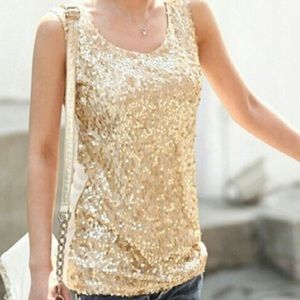 Champagne Gold Sequin Tank